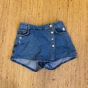 Zara Asymmetrical Denim Blue Skirt size M